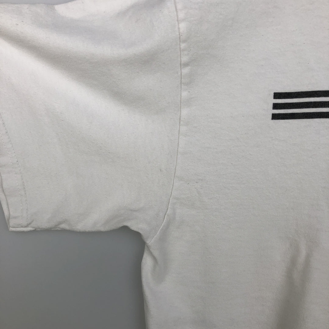 Adidas logo T-shirt, men's size M cotton white type Vintage Second Hand