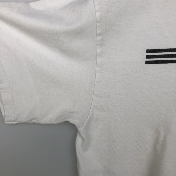Adidas logo T-shirt, men's size M cotton white type Vintage Second Hand