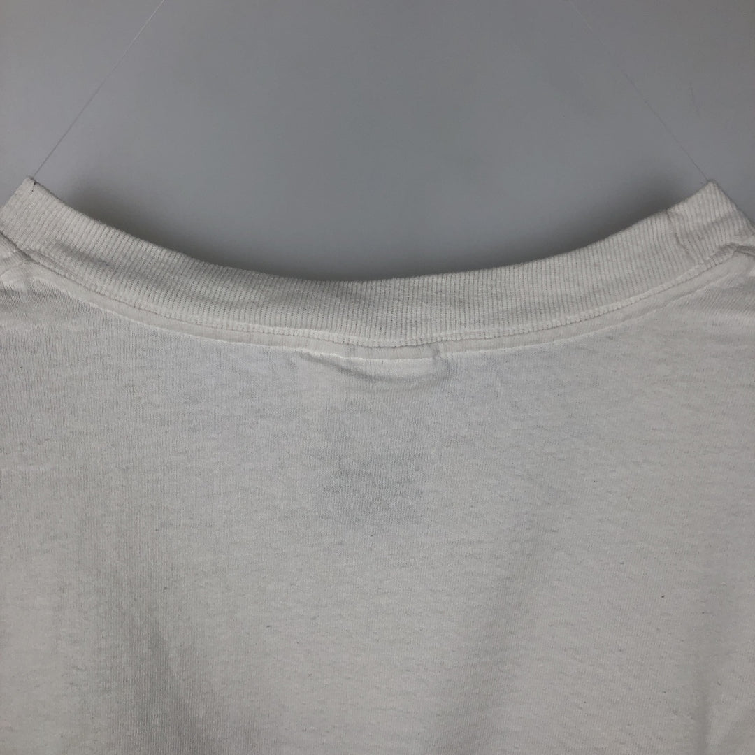 Adidas logo T-shirt, men's size M cotton white type Vintage Second Hand