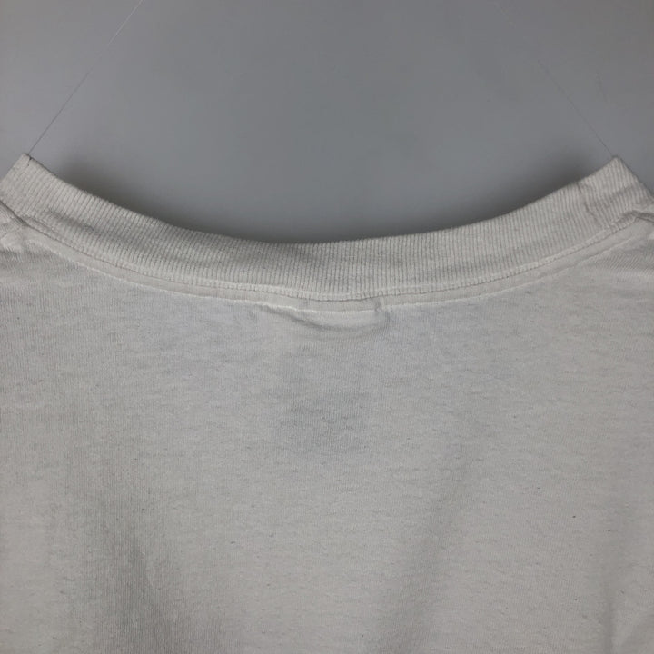 Adidas logo T-shirt, men's size M cotton white type Vintage Second Hand