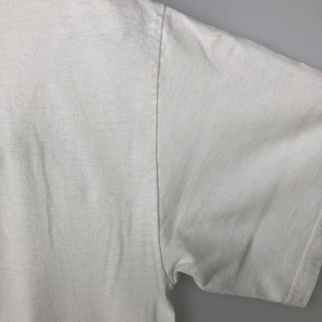 Adidas logo T-shirt, men's size M cotton white type Vintage Second Hand