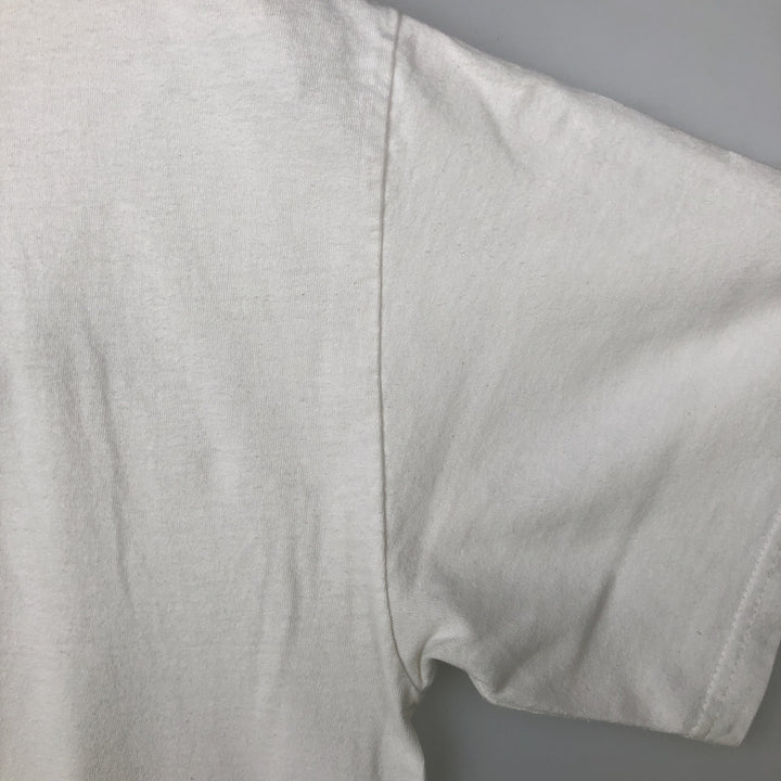 Adidas logo T-shirt, men's size M cotton white type Vintage Second Hand