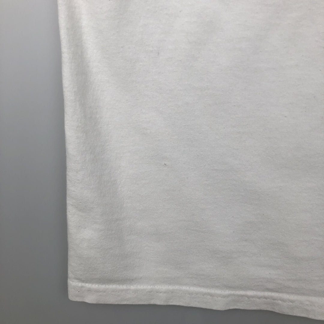 Adidas logo T-shirt, men's size M cotton white type Vintage Second Hand
