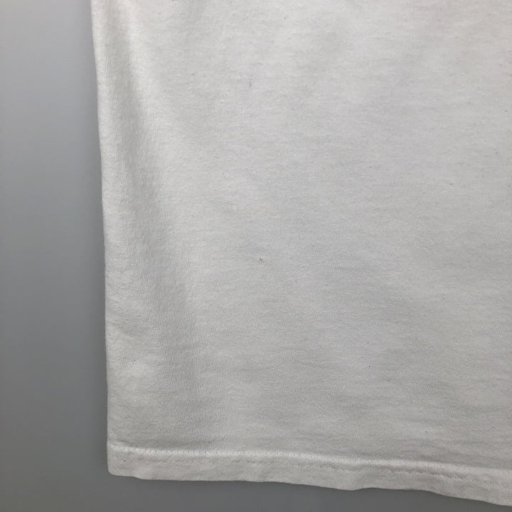 Adidas logo T-shirt, men's size M cotton white type Vintage Second Hand