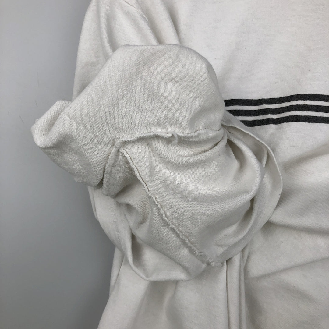 Adidas logo T-shirt, men's size M cotton white type Vintage Second Hand