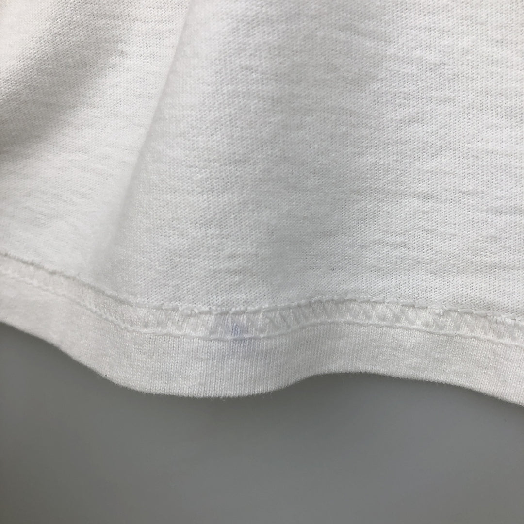 Adidas logo T-shirt, men's size M cotton white type Vintage Second Hand