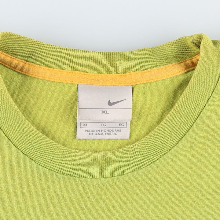 2000'S Nike Center Logo Print T-Shirt, Men's Size XL cotton green type yellow green Vintage Second Hand
