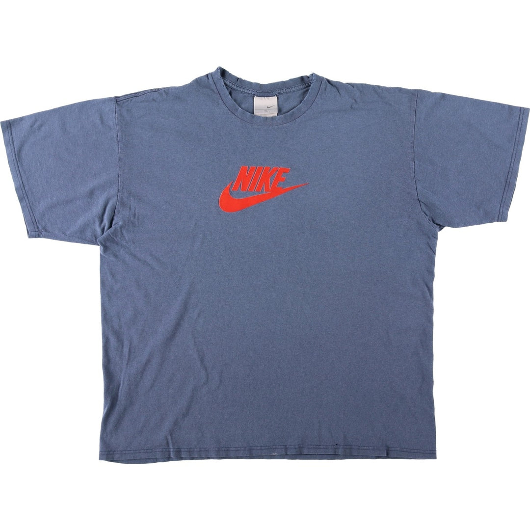 2000'S Nike Center Logo Print T-Shirt, Men's Size XL cotton navy blue type Vintage Second Hand