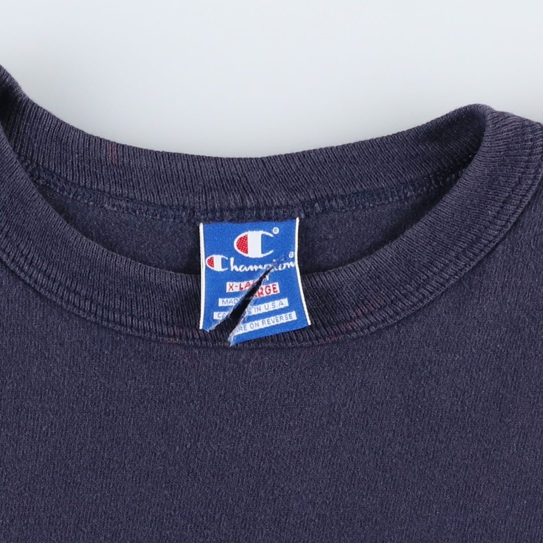 90'S Champion Logo Print T-Shirt Made in USA Men's XL Vintage cotton navy blue type Vintage Second Hand