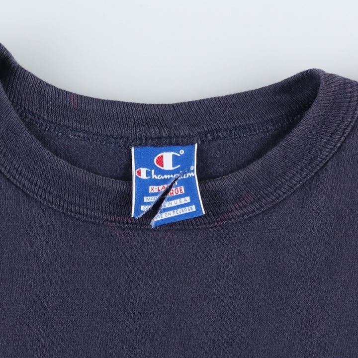 90'S Champion Logo Print T-Shirt Made in USA Men's XL Vintage cotton navy blue type Vintage Second Hand