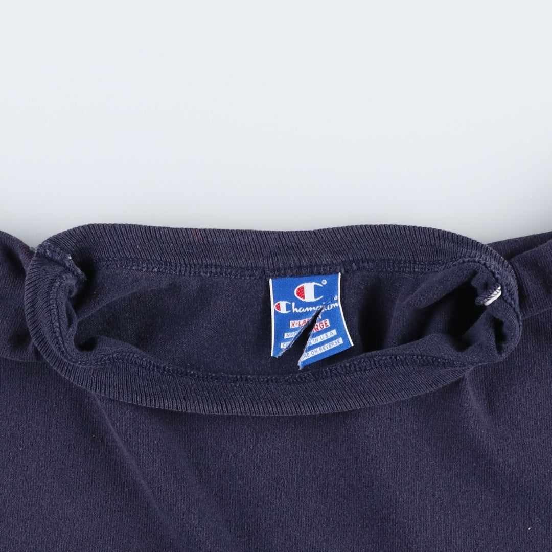 90'S Champion Logo Print T-Shirt Made in USA Men's XL Vintage cotton navy blue type Vintage Second Hand