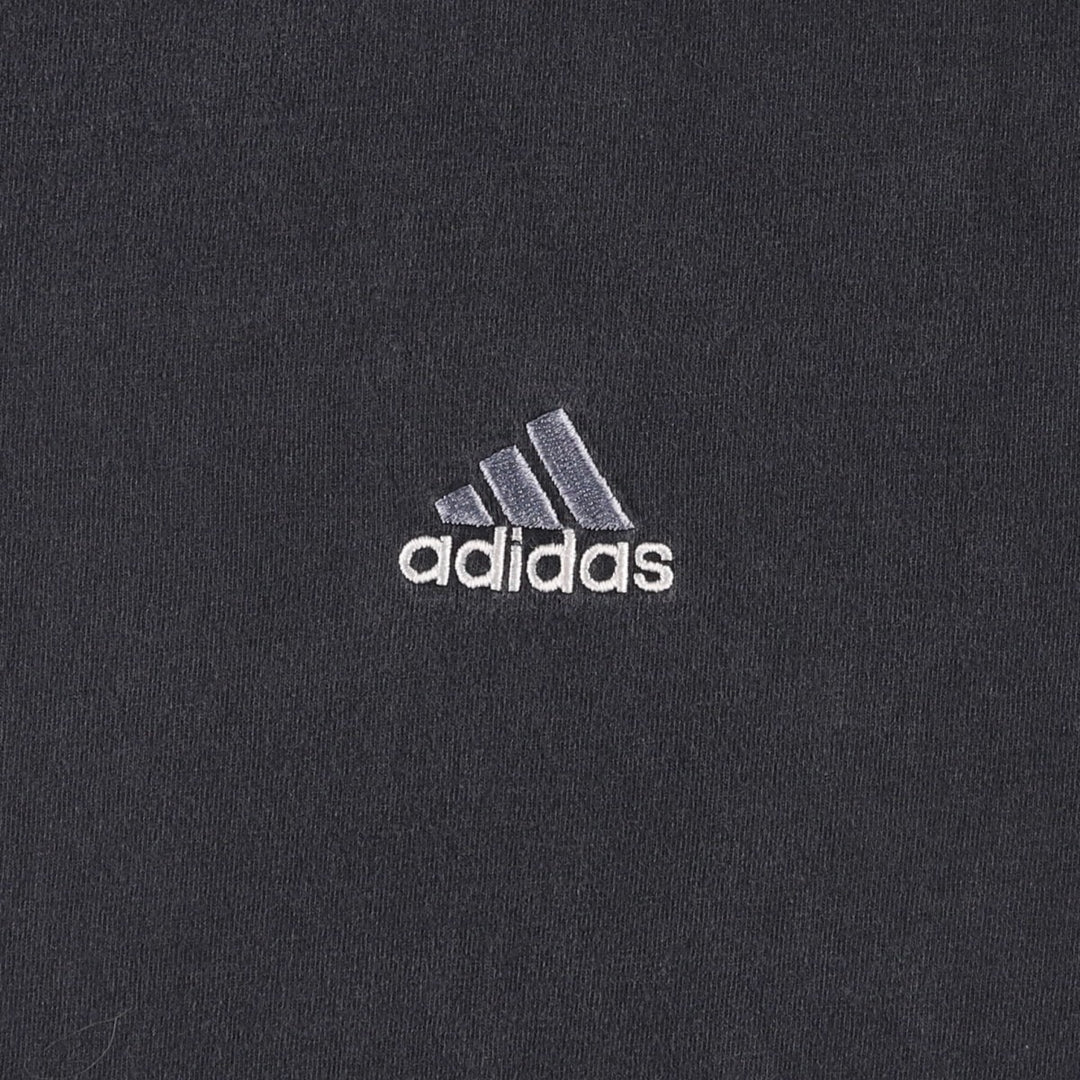 90s-00'S Adidas logo T-shirt, made in USA, men's size L equivalent. cotton black type Vintage Second Hand