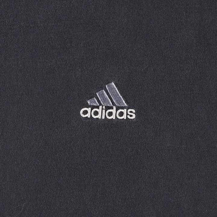 90s-00'S Adidas logo T-shirt, made in USA, men's size L equivalent. cotton black type Vintage Second Hand