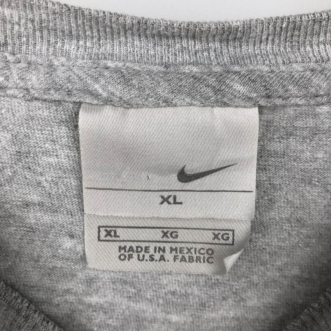 Nike sports print t-shirt, men's size XL. cotton gray type Vintage Second Hand