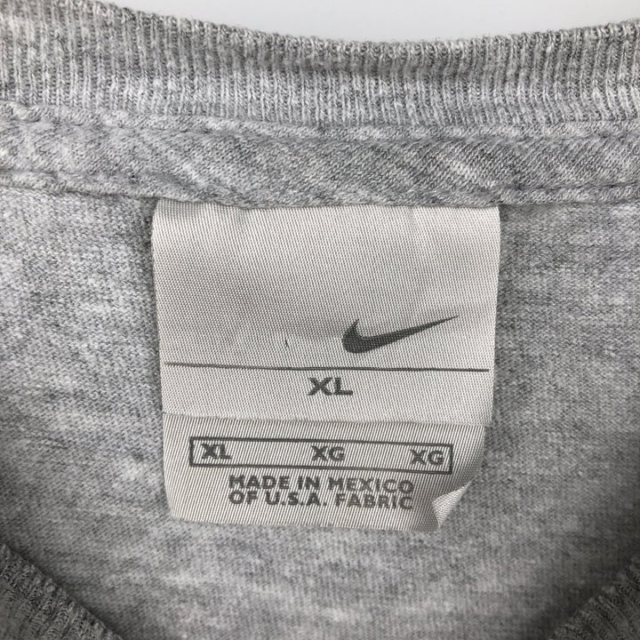 Nike sports print t-shirt, men's size XL. cotton gray type Vintage Second Hand