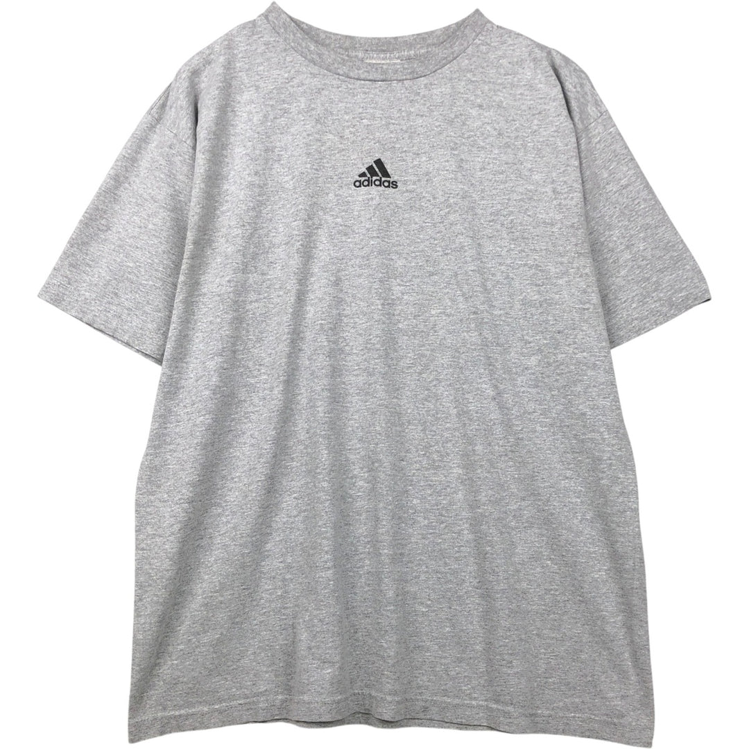Adidas sports print T-shirt, men's size L cotton gray type Vintage Second Hand