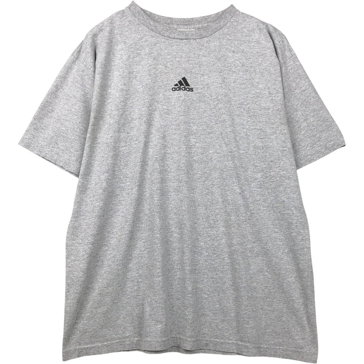 Adidas sports print T-shirt, men's size L cotton gray type Vintage Second Hand