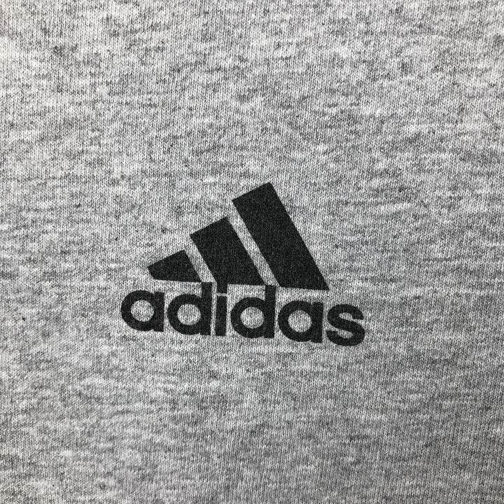Adidas sports print T-shirt, men's size L cotton gray type Vintage Second Hand