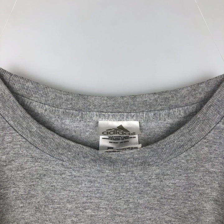 Adidas sports print T-shirt, men's size L cotton gray type Vintage Second Hand