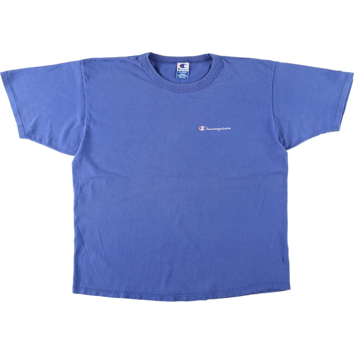 90'S Champion Authentic Athletic Apparel Logo Print T-Shirt Made in USA Men's XL Vintage cotton blue type Vintage Second Hand