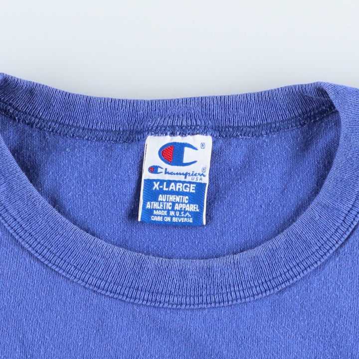 90'S Champion Authentic Athletic Apparel Logo Print T-Shirt Made in USA Men's XL Vintage cotton blue type Vintage Second Hand