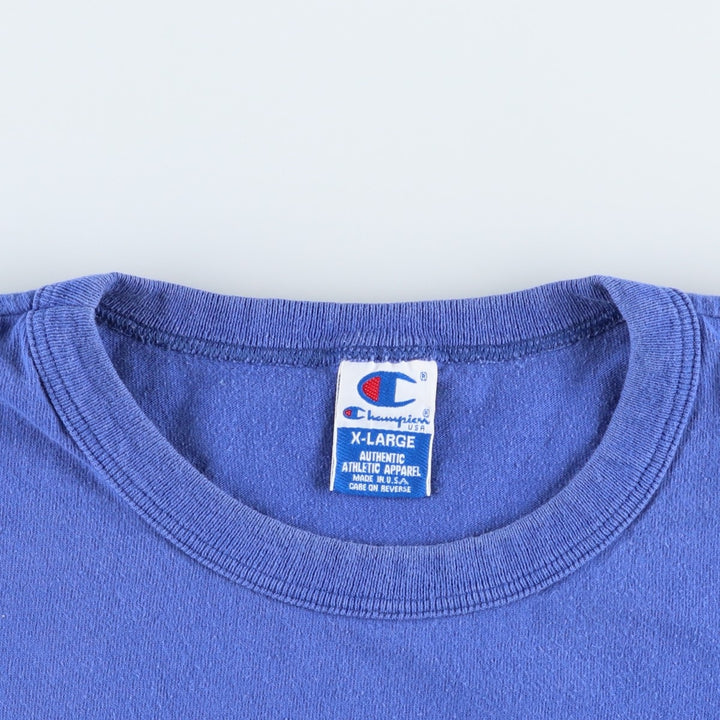 90'S Champion Authentic Athletic Apparel Logo Print T-Shirt Made in USA Men's XL Vintage cotton blue type Vintage Second Hand