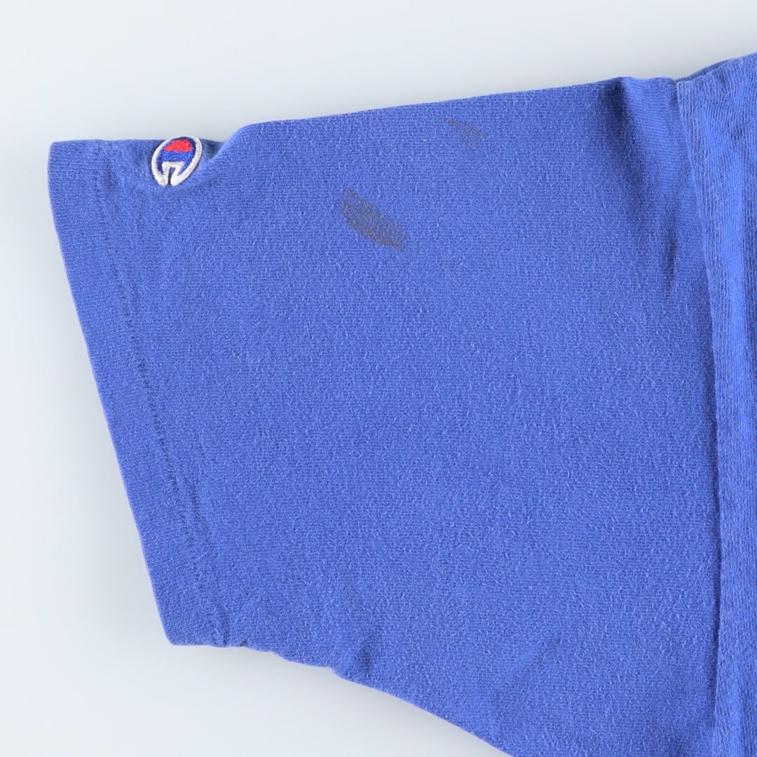 90'S Champion Authentic Athletic Apparel Logo Print T-Shirt Made in USA Men's XL Vintage cotton blue type Vintage Second Hand