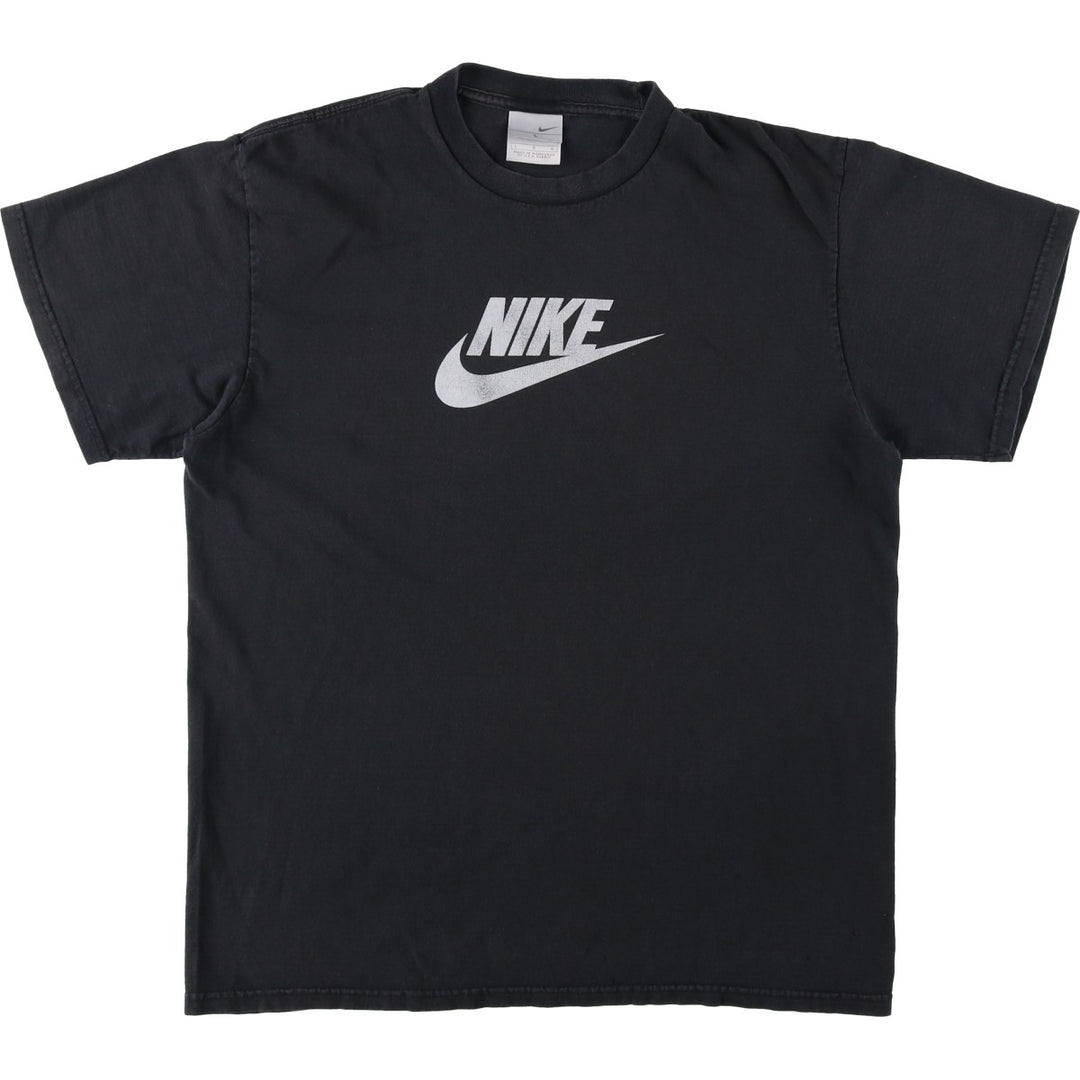 2000'S Nike Center Logo Print T-Shirt, Men's Size L (approx.) cotton black type Vintage Second Hand