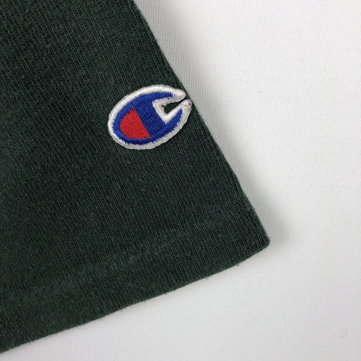 90'S Champion Authentic Athletic Apparel Logo T-Shirt, Made in USA, Men's XXL equivalent, Vintage cotton Green type dark green Vintage Second Hand