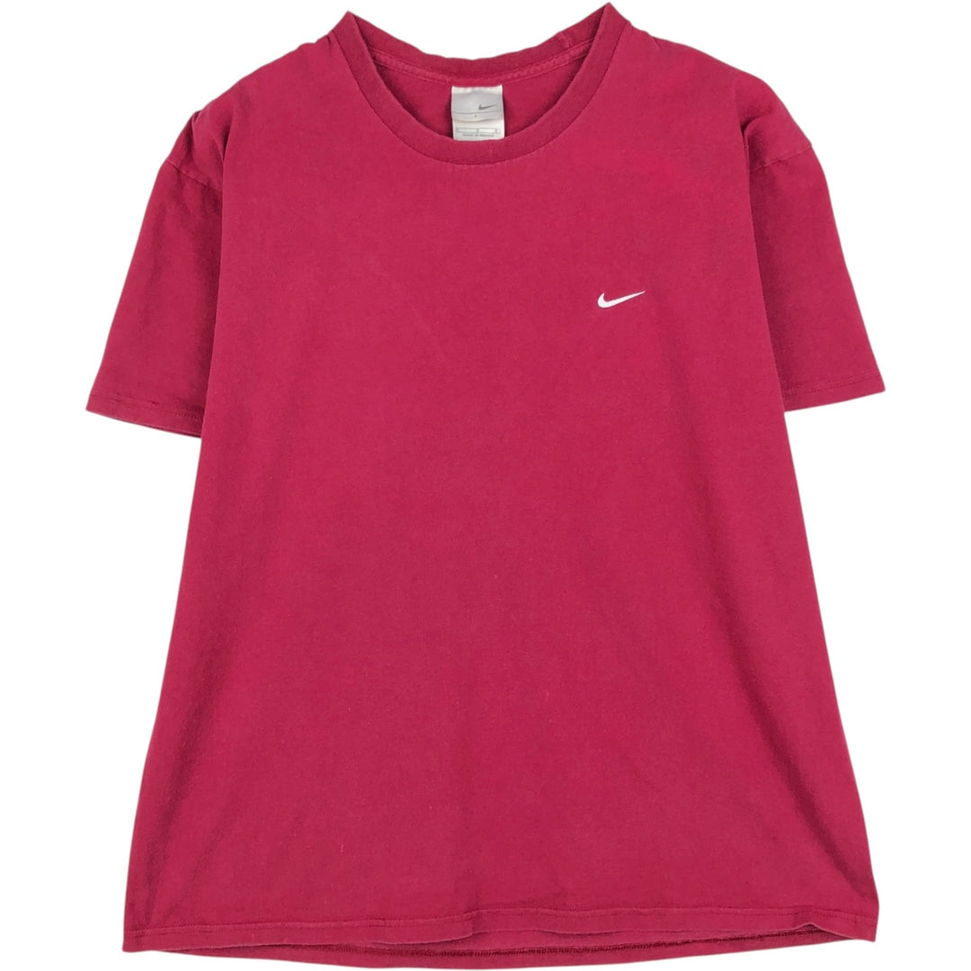 00'S Nike One Point Logo T-shirt Men's L size cotton Red type red-purple Vintage Second Hand