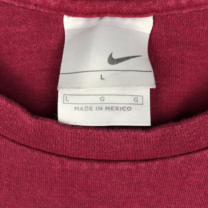 00'S Nike One Point Logo T-shirt Men's L size cotton Red type red-purple Vintage Second Hand