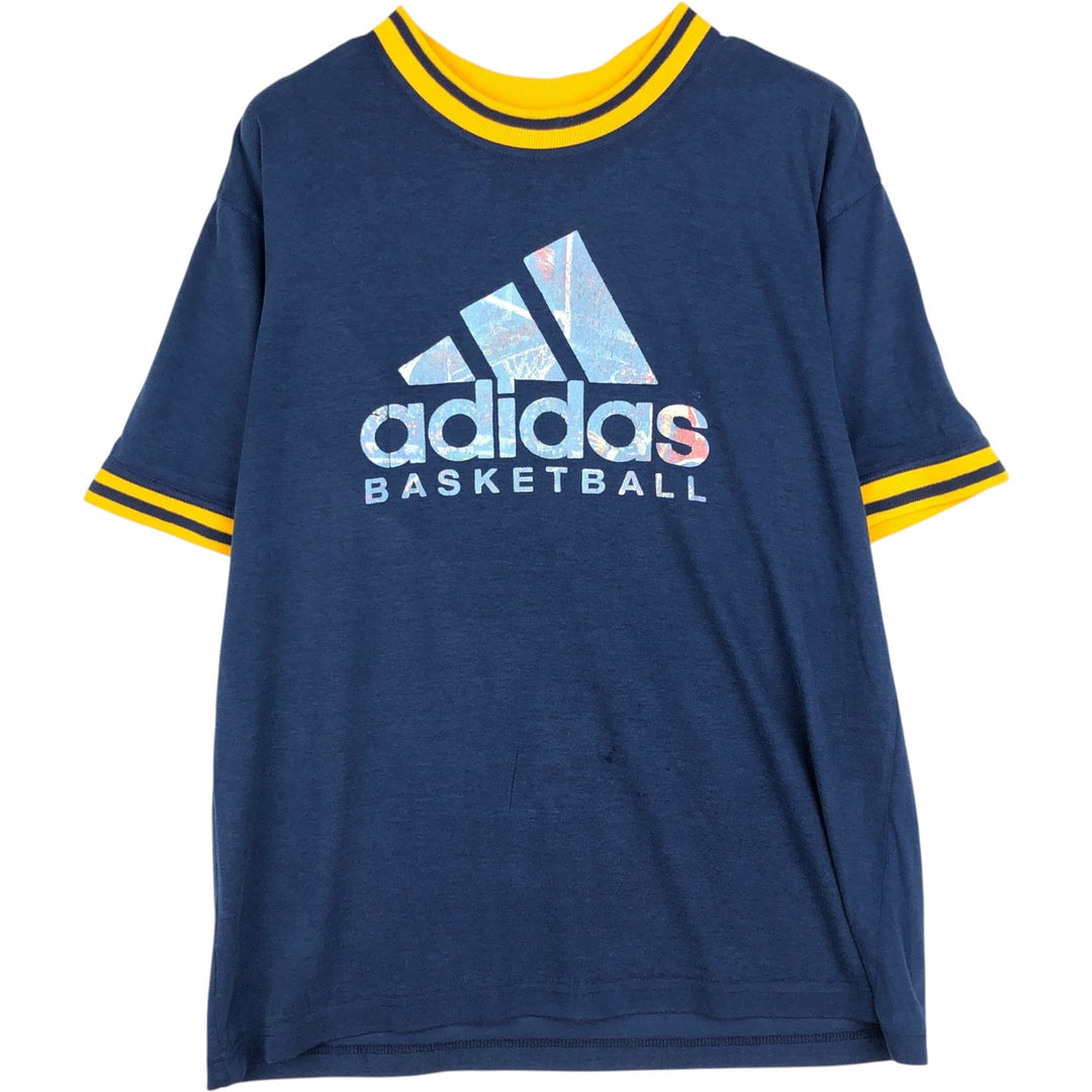 Adidas BASKETBALL Ringer T-shirt, Men's Size L (approx.) unclear navy blue type Vintage Second Hand