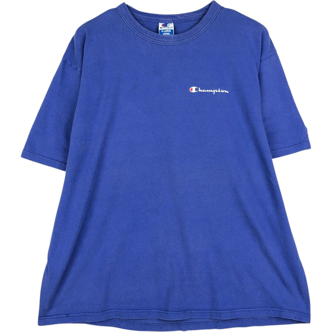 90'S Champion Authentic Athletic Apparel Logo Print T-Shirt Made in USA Men's XL Vintage cotton blue type Vintage Second Hand