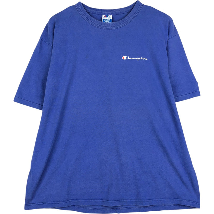 90'S Champion Authentic Athletic Apparel Logo Print T-Shirt Made in USA Men's XL Vintage cotton blue type Vintage Second Hand