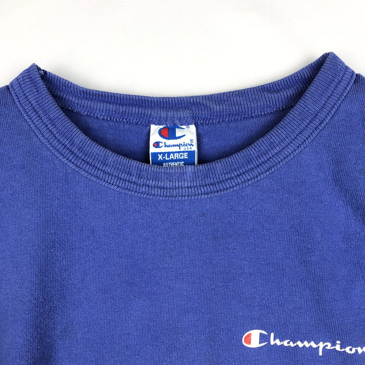 90'S Champion Authentic Athletic Apparel Logo Print T-Shirt Made in USA Men's XL Vintage cotton blue type Vintage Second Hand