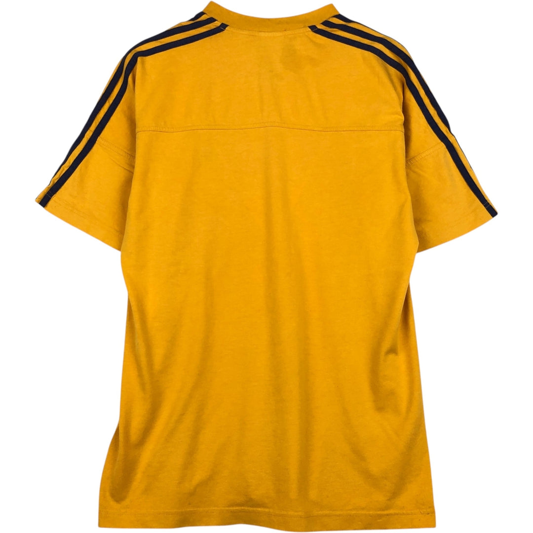 90s-00'S Adidas V-neck football t-shirt, men's size M (approx.) cotton yellow type Vintage Second Hand