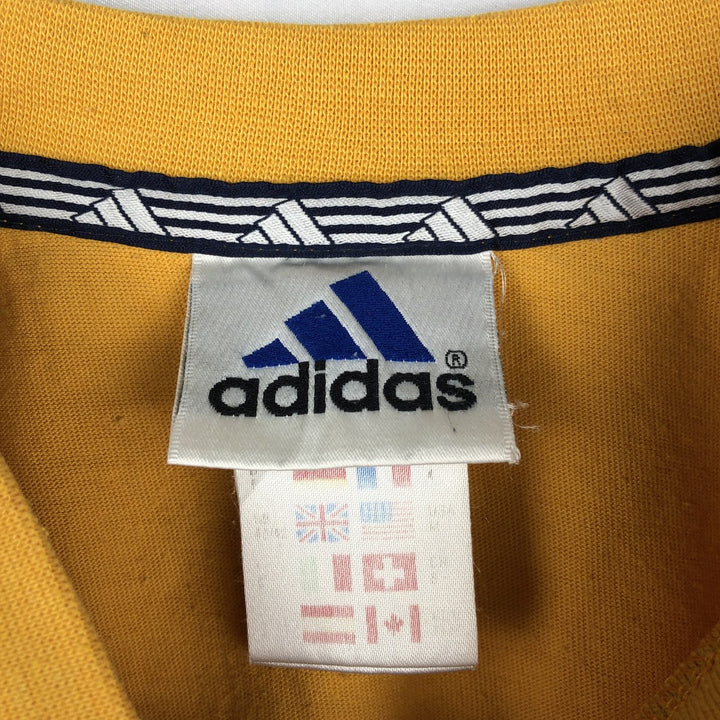 90s-00'S Adidas V-neck football t-shirt, men's size M (approx.) cotton yellow type Vintage Second Hand