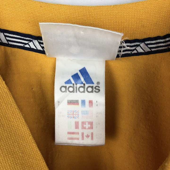 90s-00'S Adidas V-neck football t-shirt, men's size M (approx.) cotton yellow type Vintage Second Hand