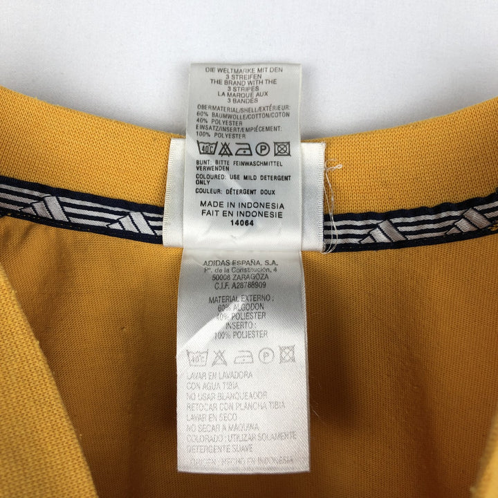 90s-00'S Adidas V-neck football t-shirt, men's size M (approx.) cotton yellow type Vintage Second Hand