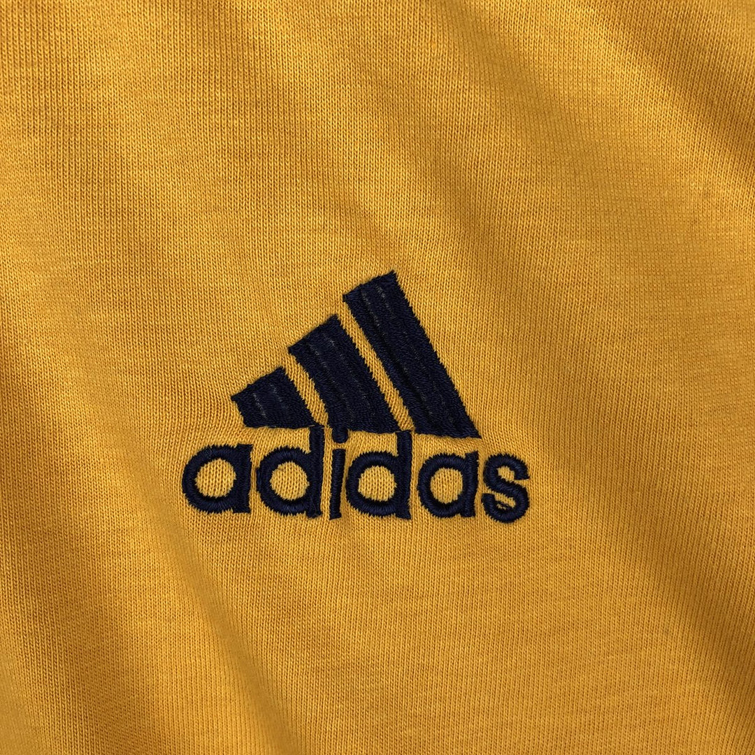 90s-00'S Adidas V-neck football t-shirt, men's size M (approx.) cotton yellow type Vintage Second Hand