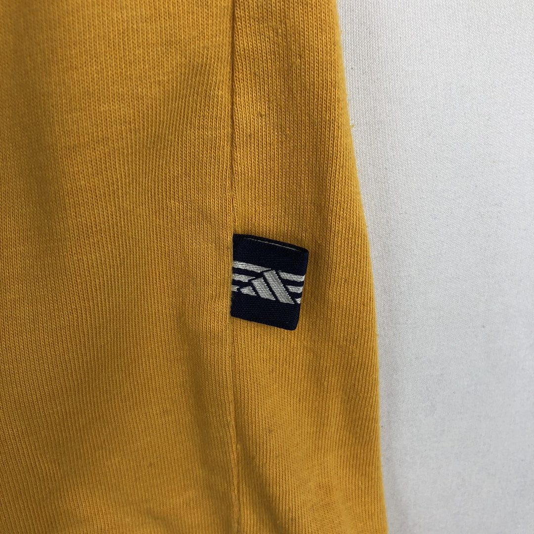 90s-00'S Adidas V-neck football t-shirt, men's size M (approx.) cotton yellow type Vintage Second Hand