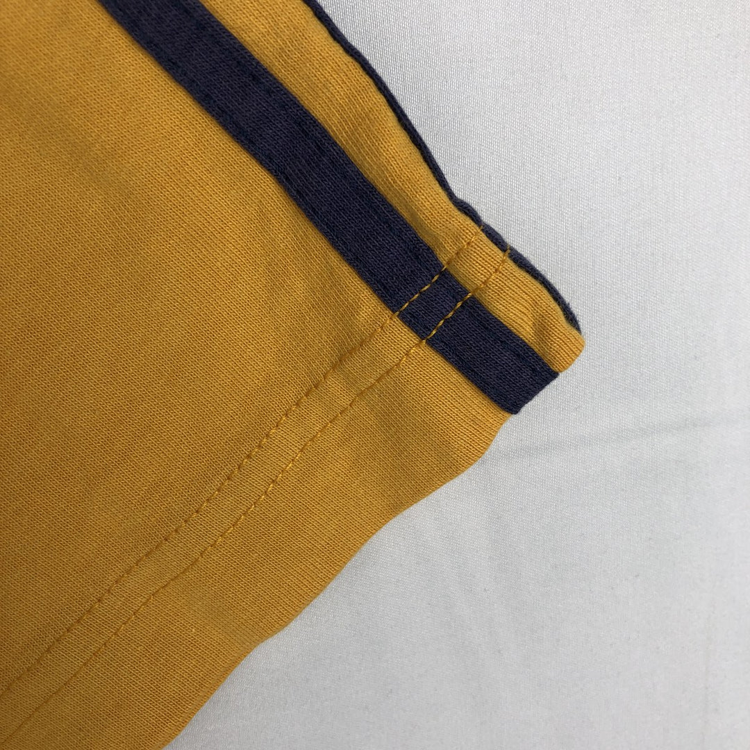 90s-00'S Adidas V-neck football t-shirt, men's size M (approx.) cotton yellow type Vintage Second Hand