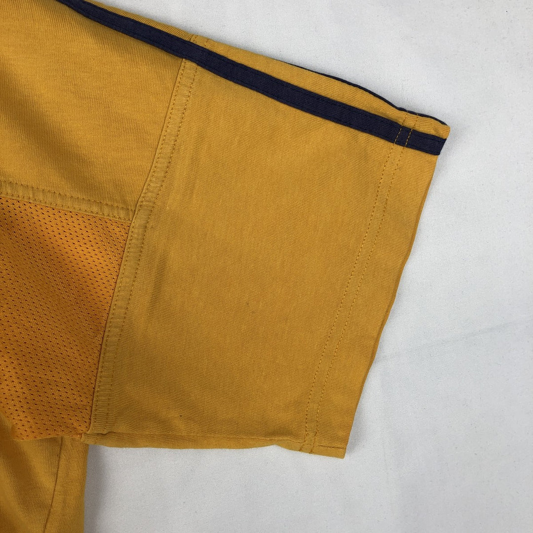 90s-00'S Adidas V-neck football t-shirt, men's size M (approx.) cotton yellow type Vintage Second Hand