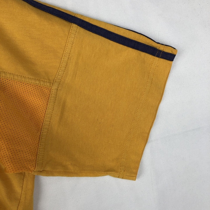 90s-00'S Adidas V-neck football t-shirt, men's size M (approx.) cotton yellow type Vintage Second Hand