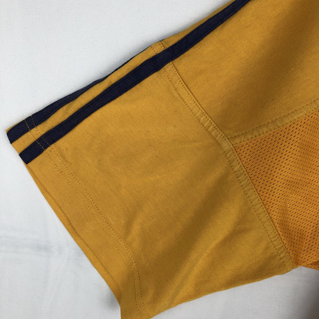 90s-00'S Adidas V-neck football t-shirt, men's size M (approx.) cotton yellow type Vintage Second Hand
