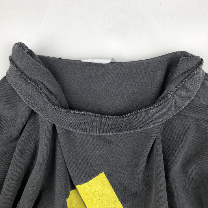 90s-era Adidas logo T-shirt, made in USA, men's size XL (approx.) cotton black type Vintage Second Hand