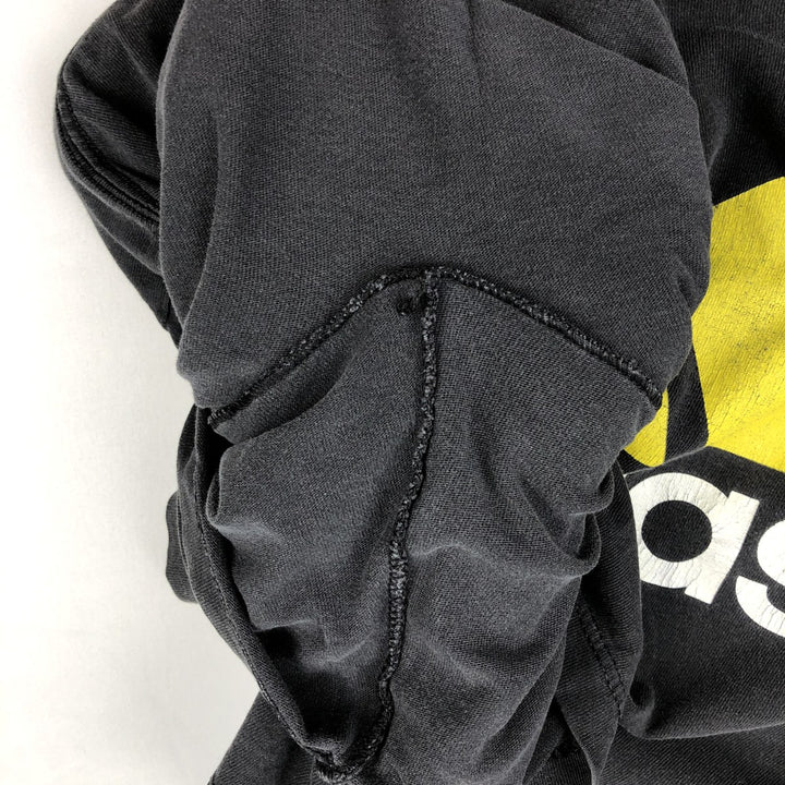 90s-era Adidas logo T-shirt, made in USA, men's size XL (approx.) cotton black type Vintage Second Hand