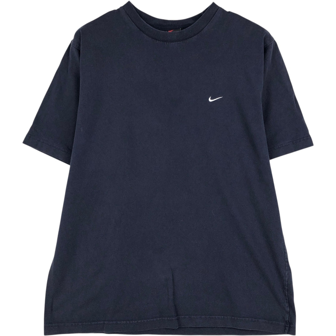 90'S Nike One Point Logo T-shirt, Men's L size, Vintage cotton navy blue type Vintage Second Hand