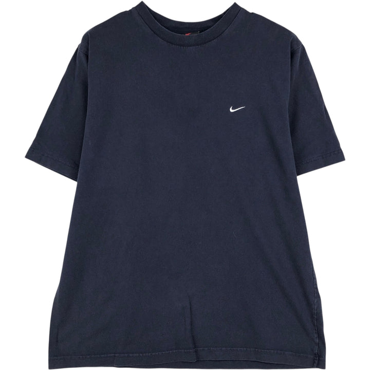 90'S Nike One Point Logo T-shirt, Men's L size, Vintage cotton navy blue type Vintage Second Hand