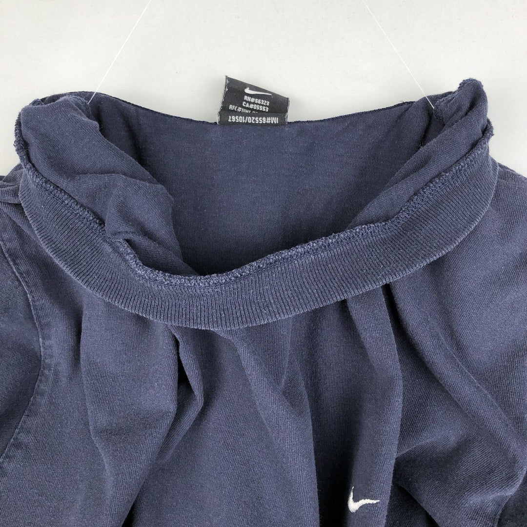 90'S Nike One Point Logo T-shirt, Men's L size, Vintage cotton navy blue type Vintage Second Hand